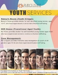 Flyer for Youth Services at Ruby's Place